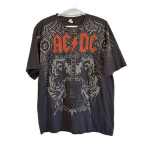 Vintage Authentic AC/DC Black Ice T-Shirt Anvil Label Sz 2X Excellent